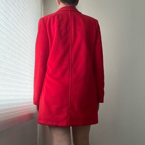 80s Vintage Kashmiracle by Wellington Wool Long Red Coat Jacket Red Size Large - Picture 12 of 13